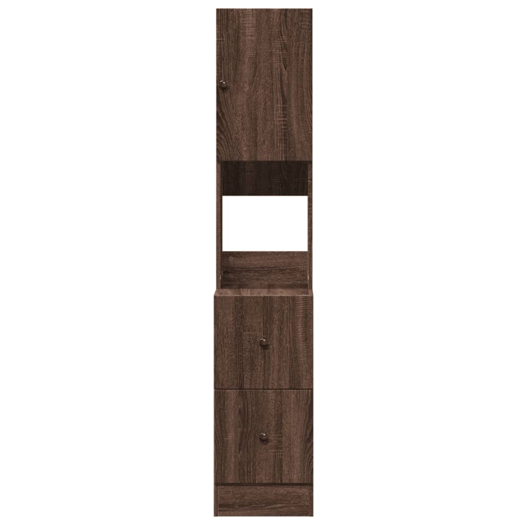 Keukenkast 35x50x180 cm bewerkt hout bruin eikenkleurig is nu te koop bij PeponiXL, paradijselijk wonen!
