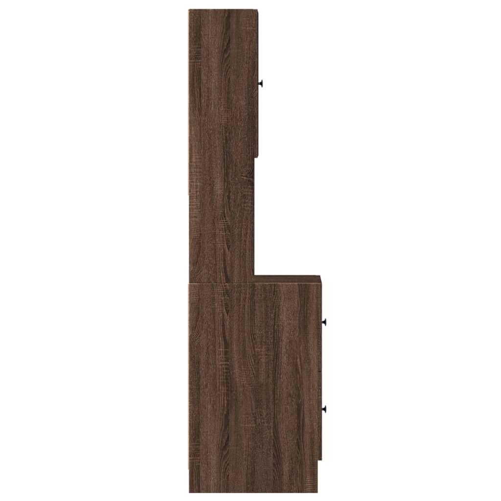 Keukenkast 35x50x180 cm bewerkt hout bruin eikenkleurig is nu te koop bij PeponiXL, paradijselijk wonen!