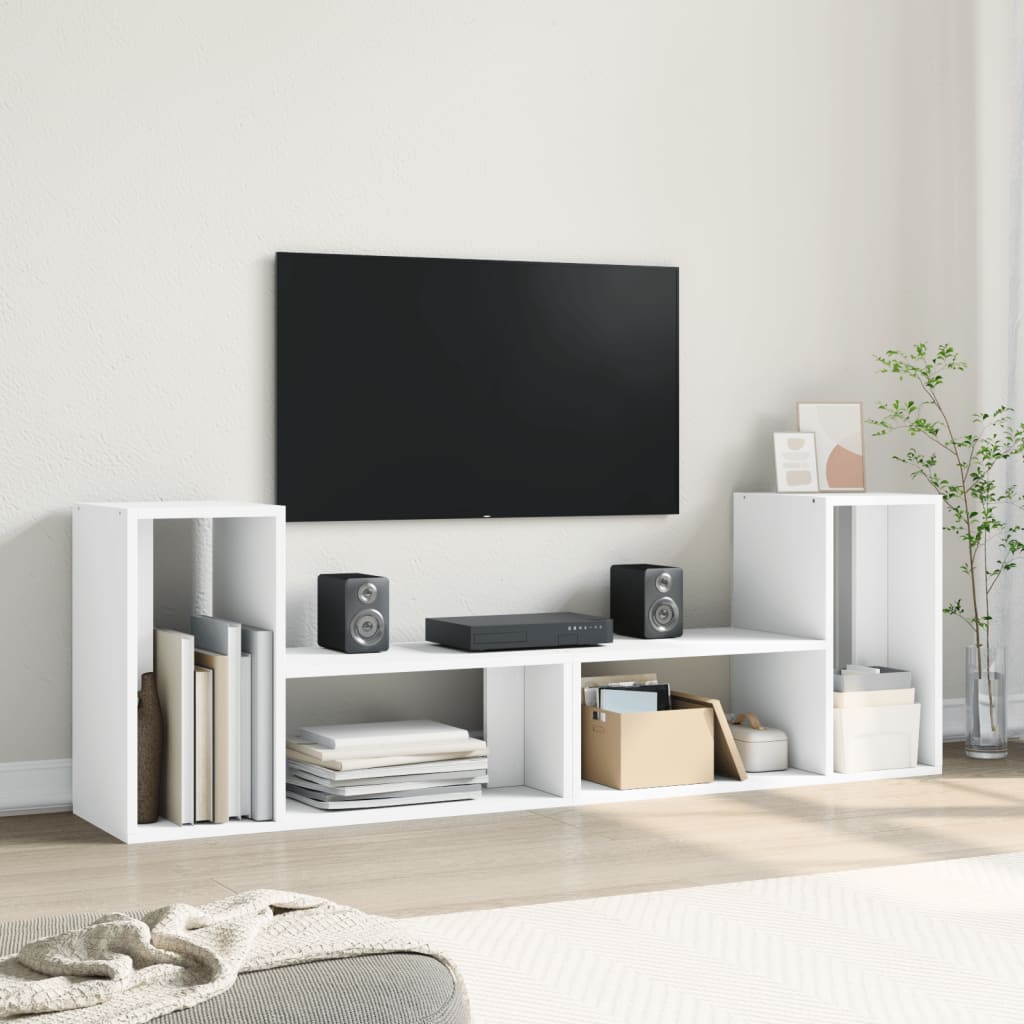 Tv-meubelen 2 st 75x30x50 cm bewerkt hout wit is nu te koop bij PeponiXL, paradijselijk wonen!