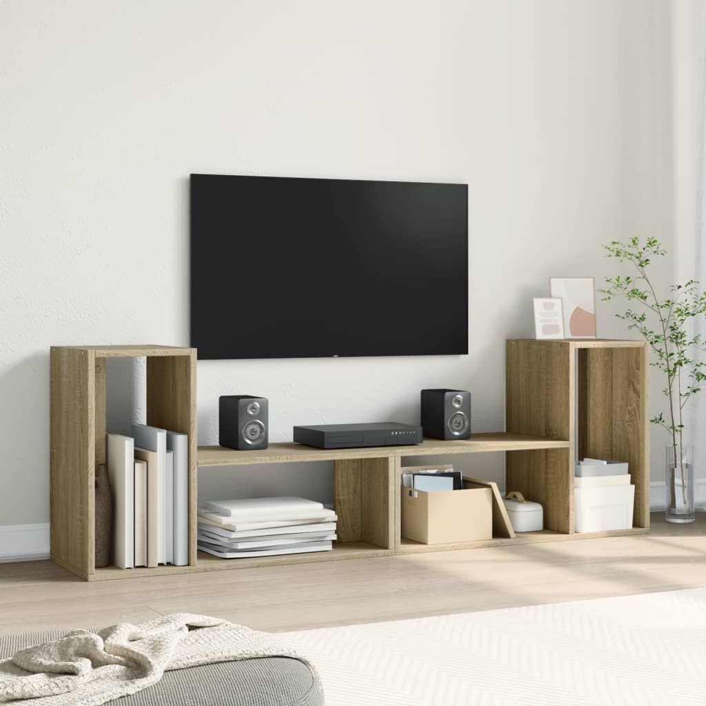 Tv-meubelen 2 st 75x30x50 cm bewerkt hout sonoma eikenkleurig is nu te koop bij PeponiXL, paradijselijk wonen!