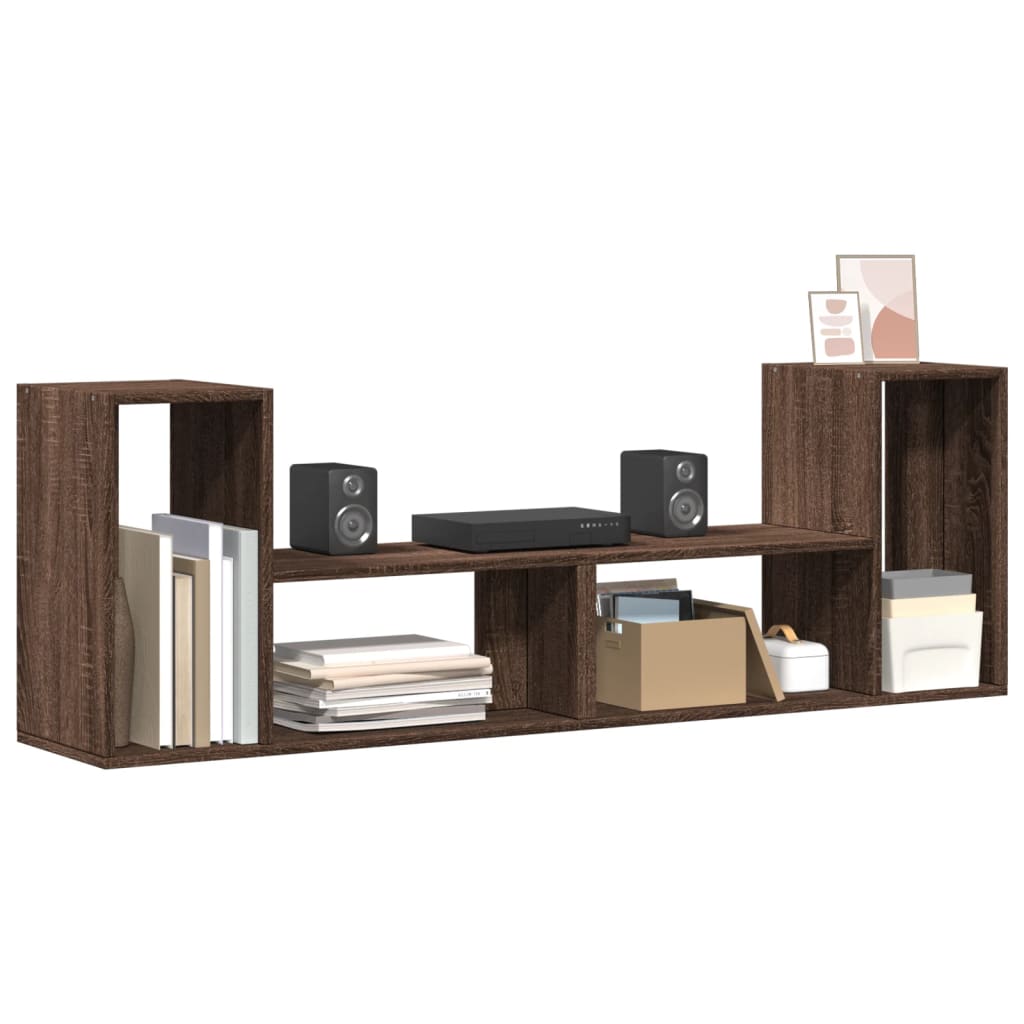Tv-meubelen 2 st 75x30x50 cm bewerkt hout bruin eikenkleurig is nu te koop bij PeponiXL, paradijselijk wonen!