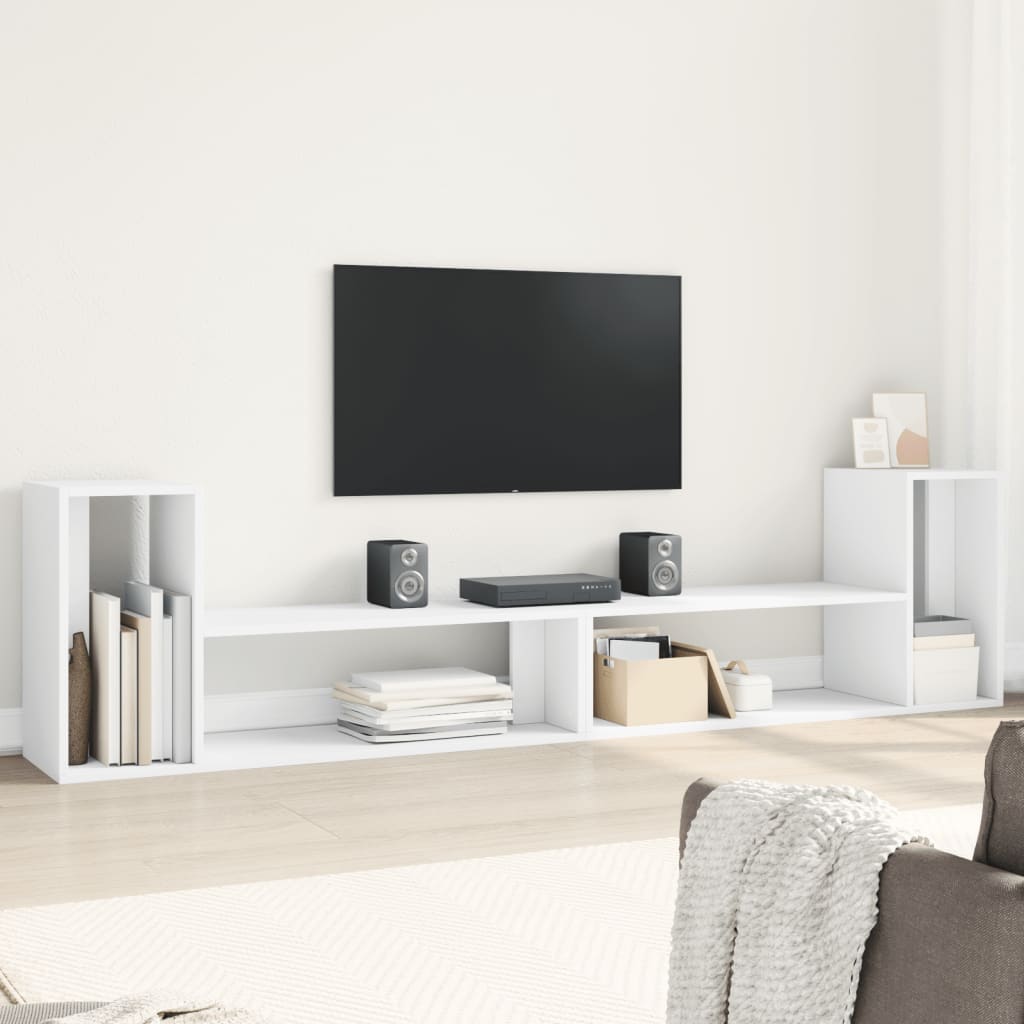 Tv-meubelen 2 st 100x30x50 cm bewerkt hout wit is nu te koop bij PeponiXL, paradijselijk wonen!