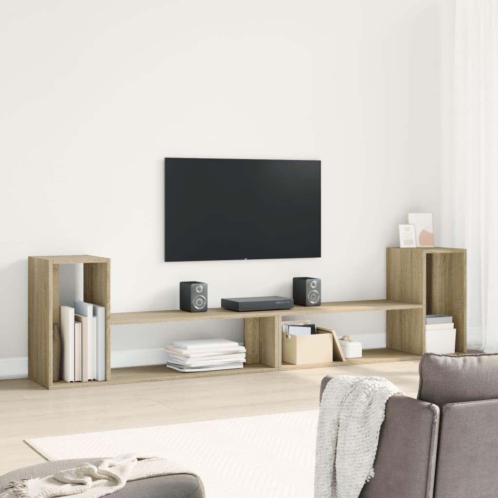 Tv-meubelen 2 st 100x30x50 cm bewerkt hout sonoma eikenkleurig is nu te koop bij PeponiXL, paradijselijk wonen!