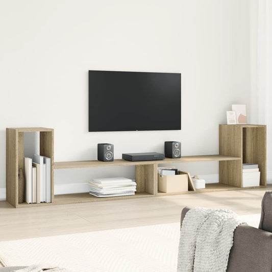 Tv-meubelen 2 st 100x30x50 cm bewerkt hout sonoma eikenkleurig is nu te koop bij PeponiXL, paradijselijk wonen!