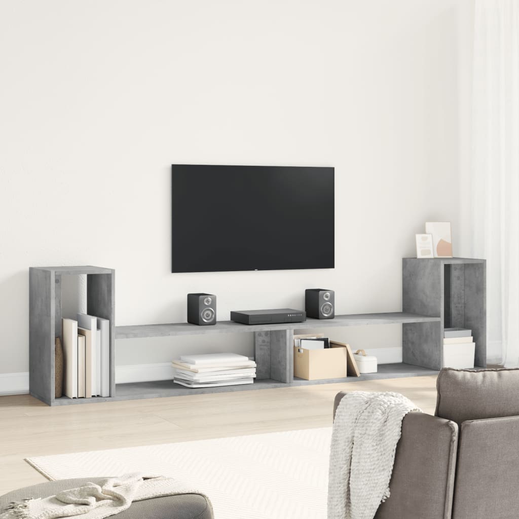 Tv-meubelen 2 st 100x30x50 cm bewerkt hout betongrijs is nu te koop bij PeponiXL, paradijselijk wonen!