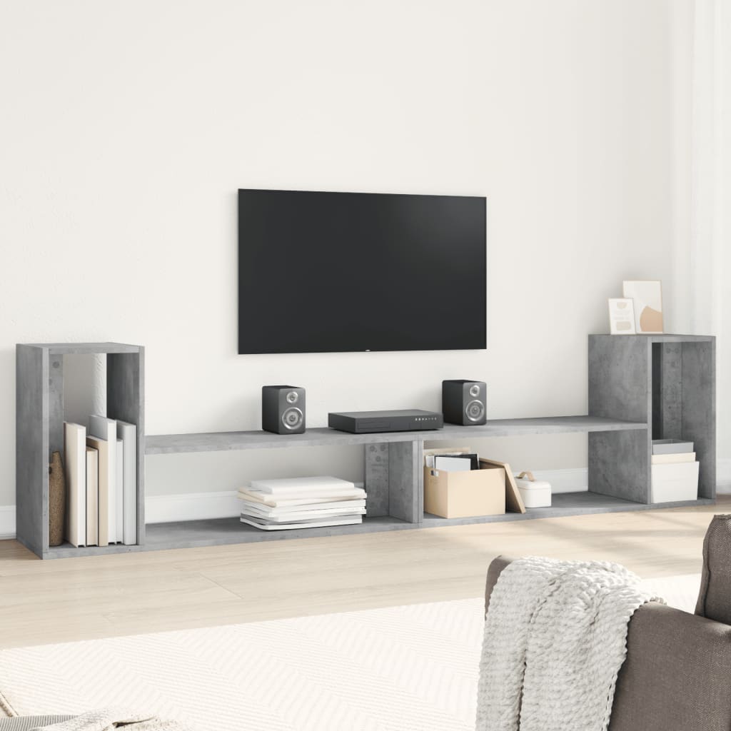 Tv-meubelen 2 st 100x30x50 cm bewerkt hout betongrijs is nu te koop bij PeponiXL, paradijselijk wonen!