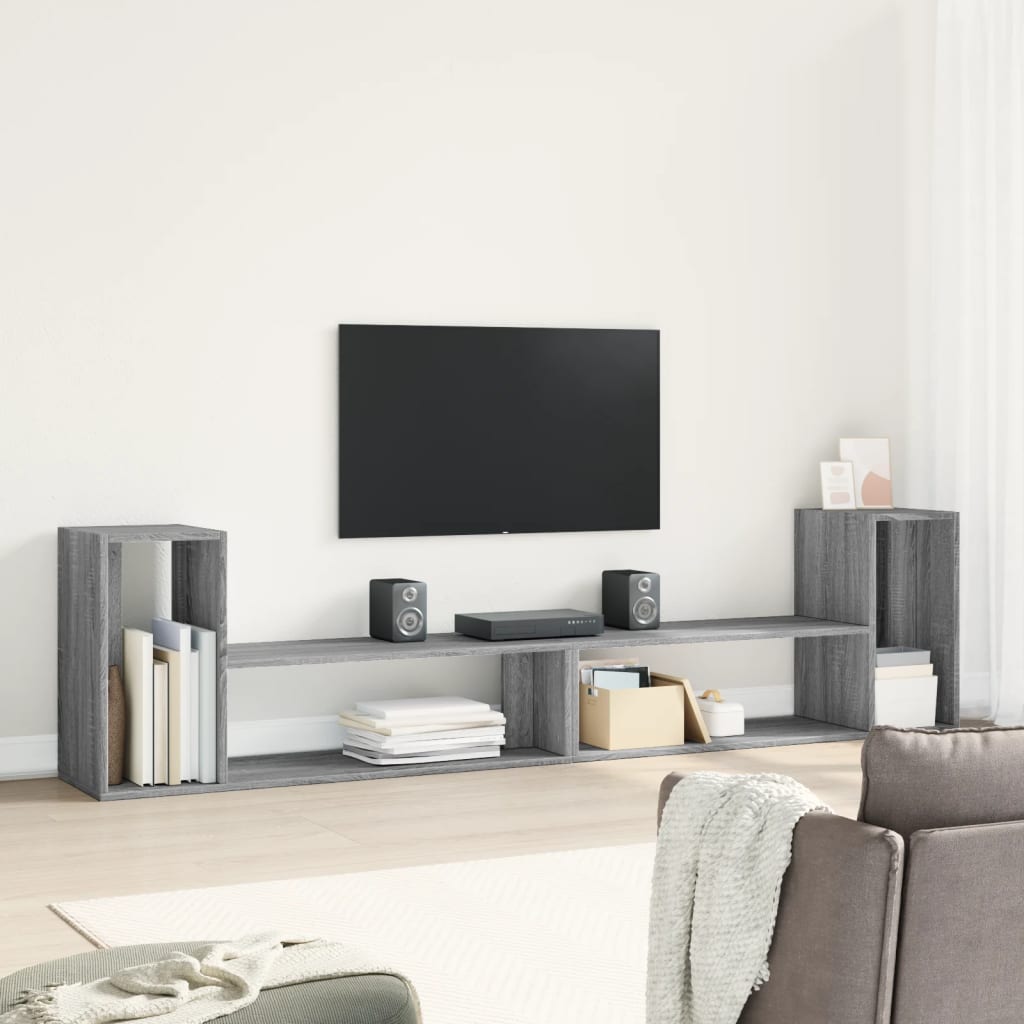 Tv-meubelen 2 st 100x30x50 cm bewerkt hout grijs sonoma eiken is nu te koop bij PeponiXL, paradijselijk wonen!