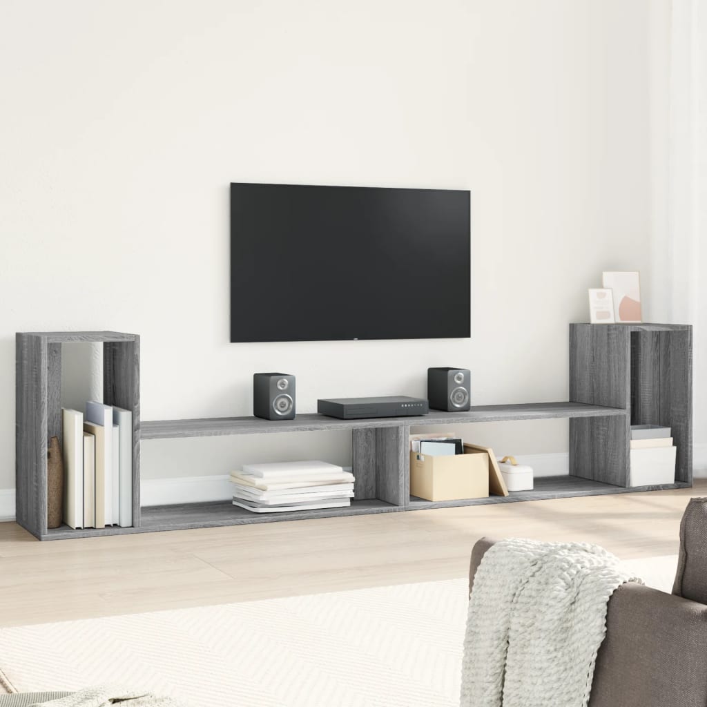 Tv-meubelen 2 st 100x30x50 cm bewerkt hout grijs sonoma eiken is nu te koop bij PeponiXL, paradijselijk wonen!