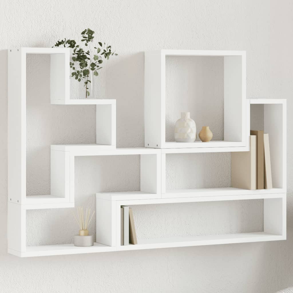 Wandschap 96x12x64 cm bewerkt hout wit is nu te koop bij PeponiXL, paradijselijk wonen!