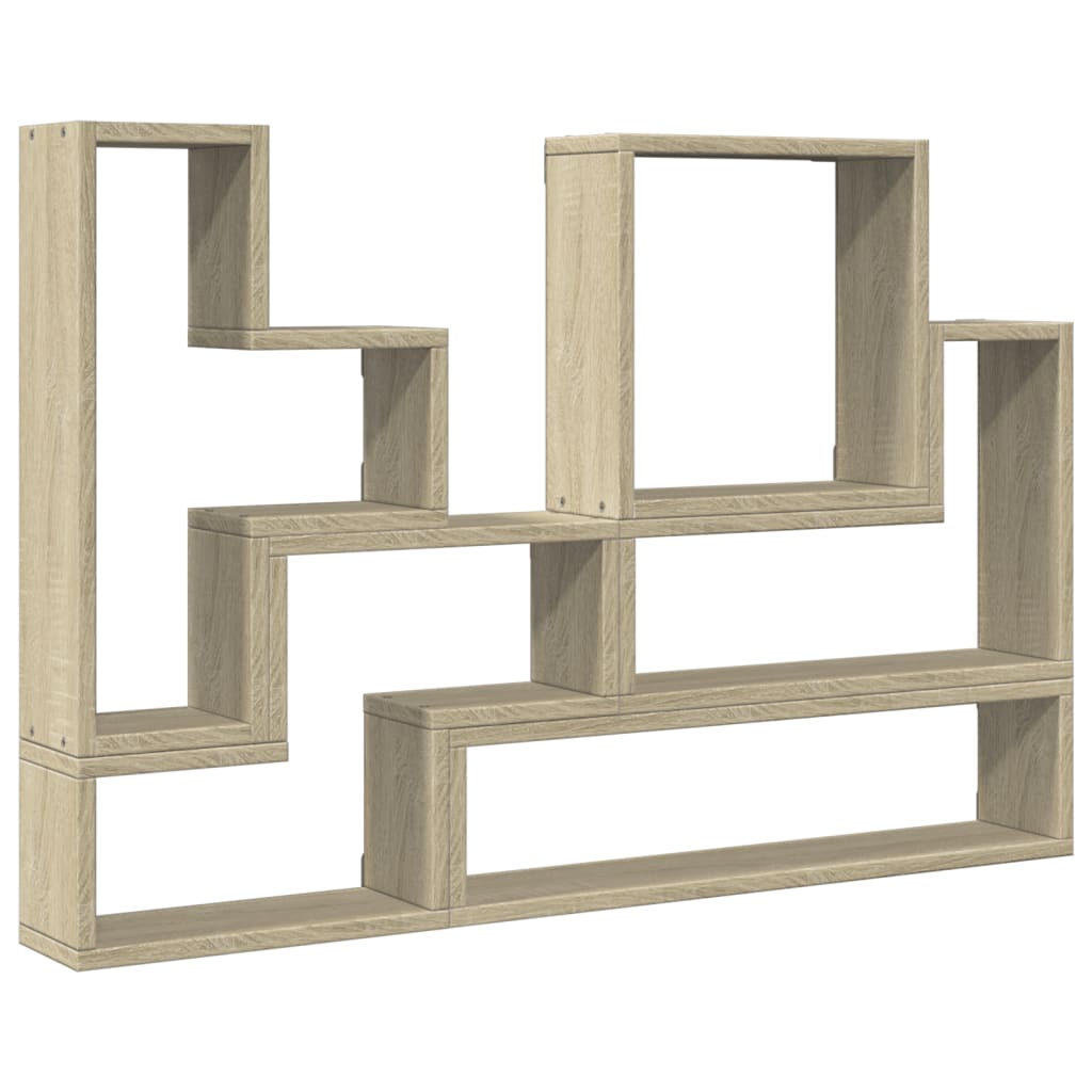 Wandschap 96x12x64 cm bewerkt hout sonoma eikenkleurig is nu te koop bij PeponiXL, paradijselijk wonen!