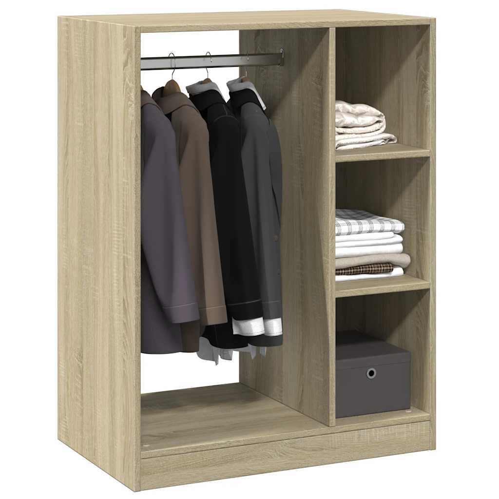 Kledingkast 77x48x102 cm bewerkt hout sonoma eikenkleurig is nu te koop bij PeponiXL, paradijselijk wonen!