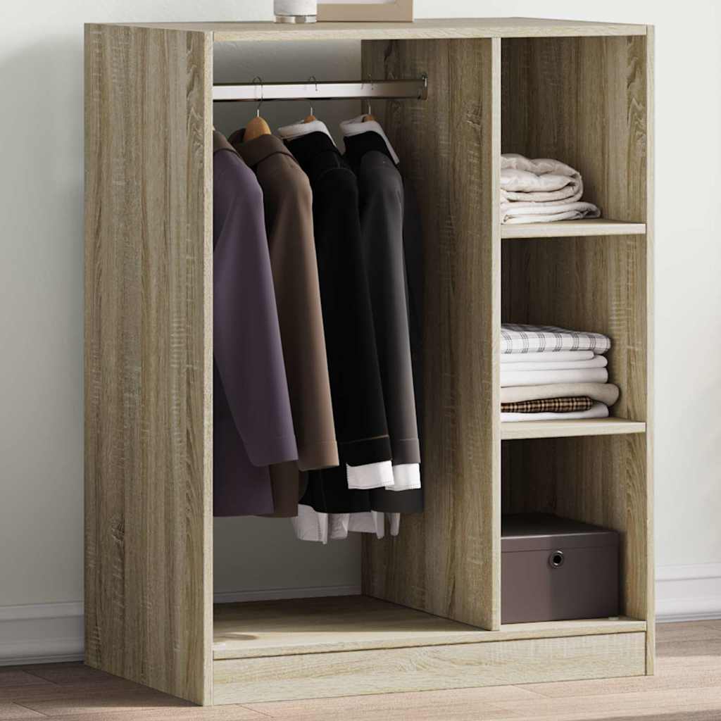Kledingkast 77x48x102 cm bewerkt hout sonoma eikenkleurig is nu te koop bij PeponiXL, paradijselijk wonen!