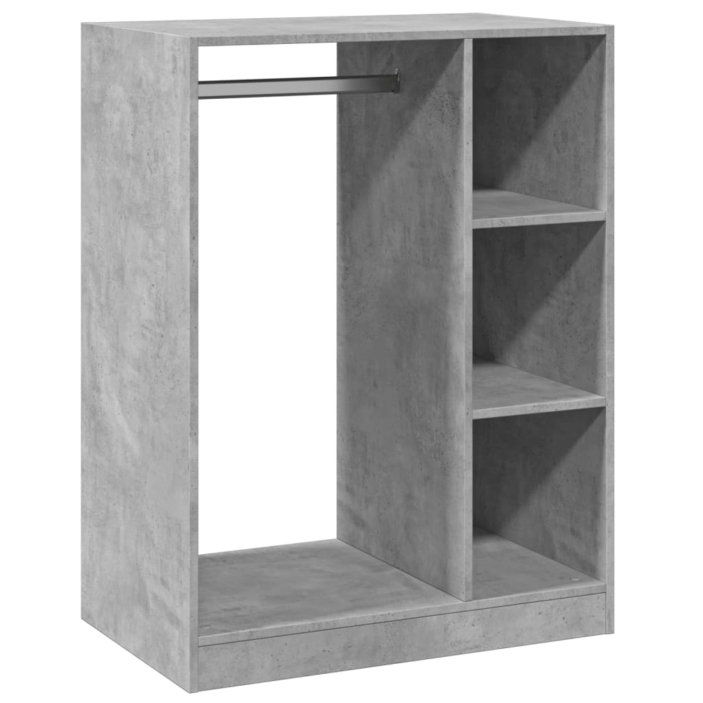 Kledingkast 77x48x102 cm bewerkt hout betongrijs is nu te koop bij PeponiXL, paradijselijk wonen!