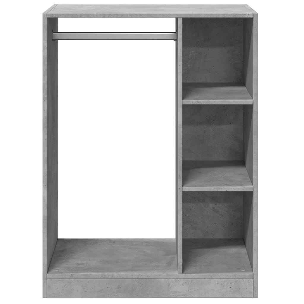 Kledingkast 77x48x102 cm bewerkt hout betongrijs is nu te koop bij PeponiXL, paradijselijk wonen!