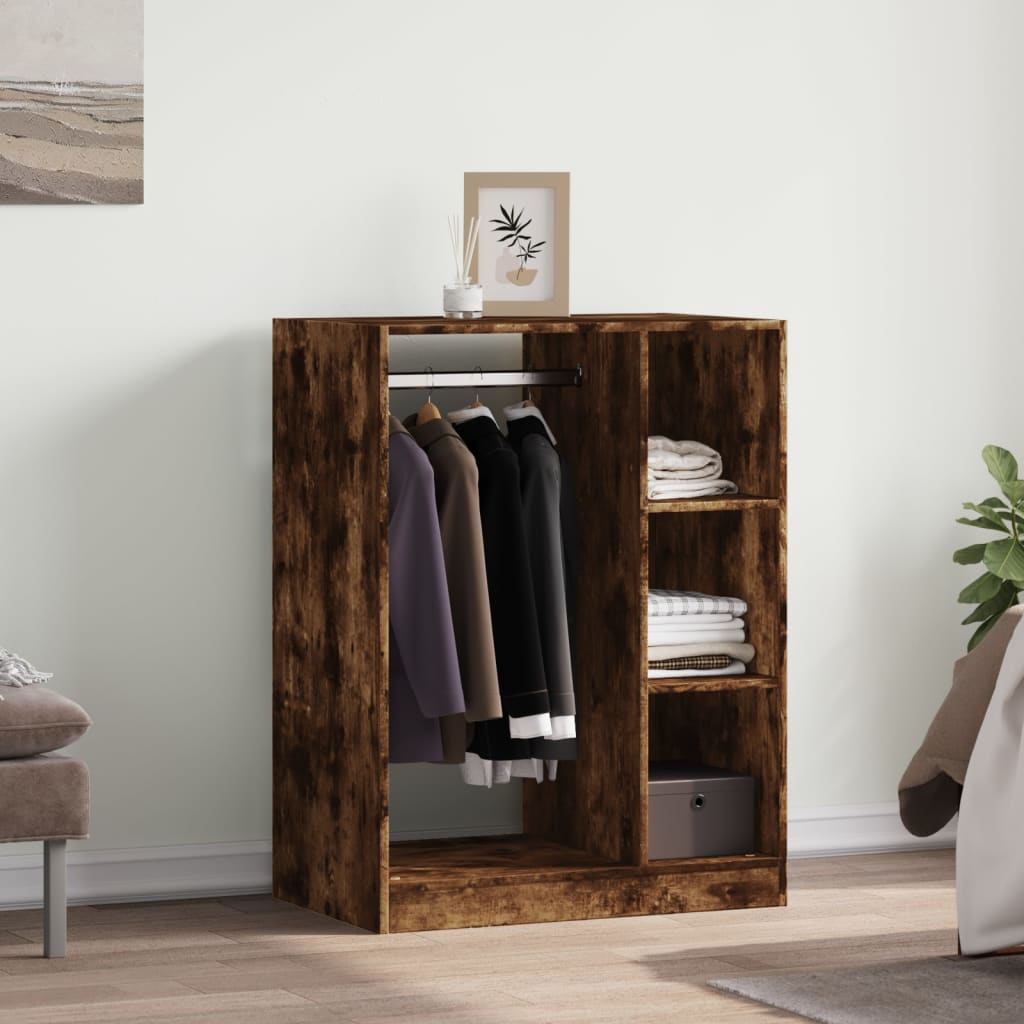 Kledingkast 77x48x102 cm bewerkt hout gerookt eikenkleurig is nu te koop bij PeponiXL, paradijselijk wonen!