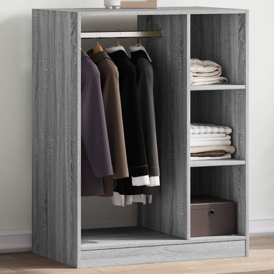 Kledingkast 77x48x102 cm bewerkt hout grijs sonoma eikenkleurig is nu te koop bij PeponiXL, paradijselijk wonen!