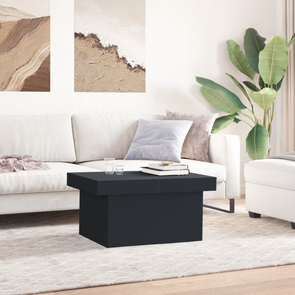 Salontafel 80x55x40 cm bewerkt hout zwart is nu te koop bij PeponiXL, paradijselijk wonen!
