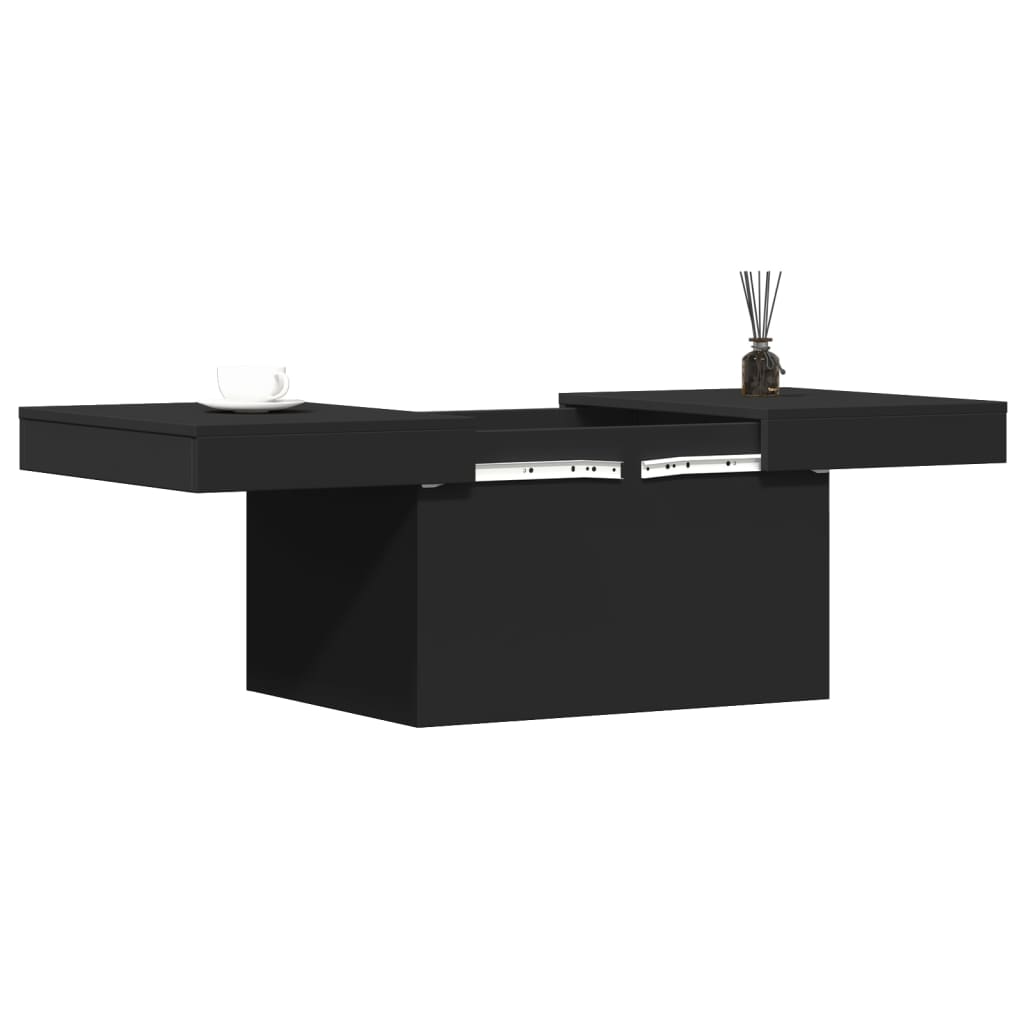 Salontafel 80x55x40 cm bewerkt hout zwart is nu te koop bij PeponiXL, paradijselijk wonen!