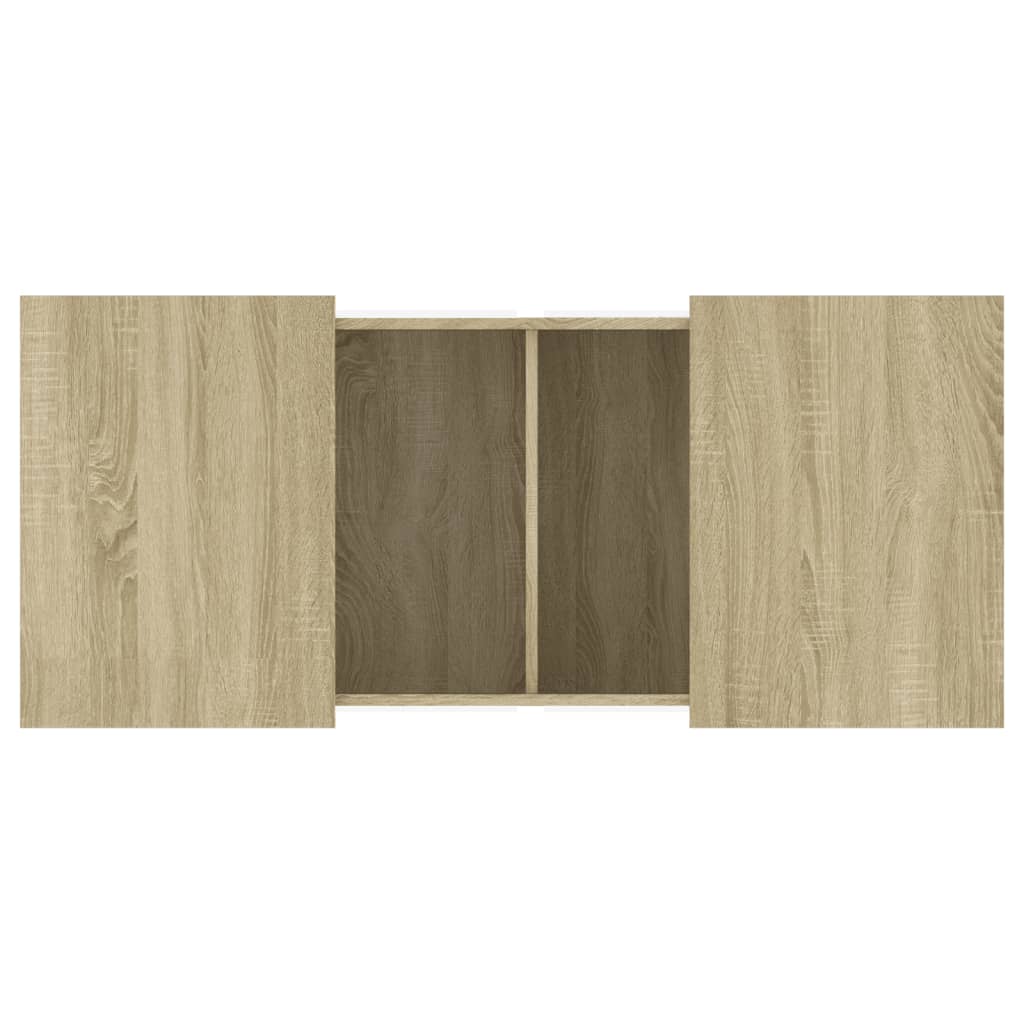 Salontafel 80x55x40 cm bewerkt hout sonoma eikenkleurig is nu te koop bij PeponiXL, paradijselijk wonen!