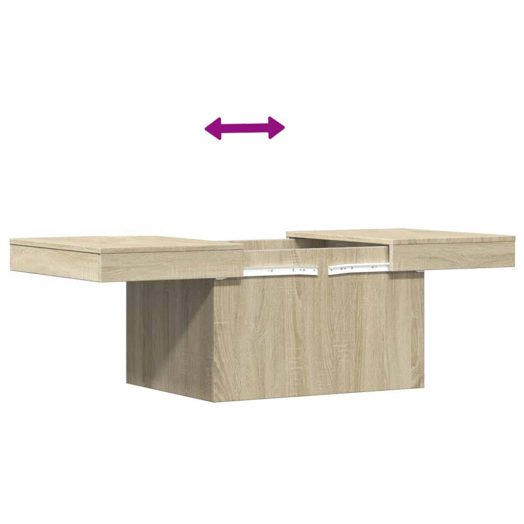 Salontafel 80x55x40 cm bewerkt hout sonoma eikenkleurig is nu te koop bij PeponiXL, paradijselijk wonen!