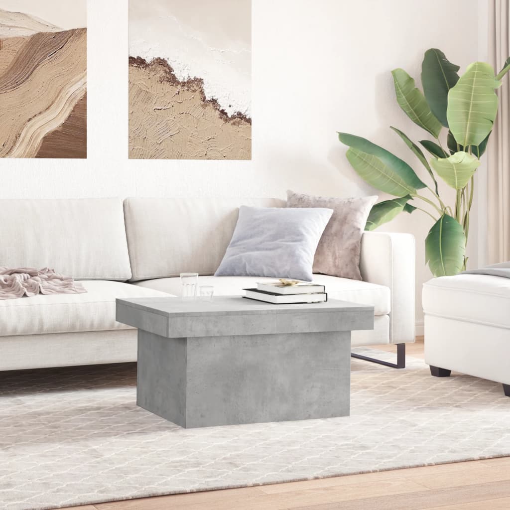 Salontafel 80x55x40 cm bewerkt hout betongrijs is nu te koop bij PeponiXL, paradijselijk wonen!