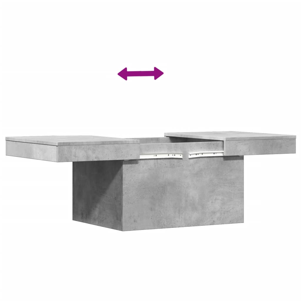 Salontafel 80x55x40 cm bewerkt hout betongrijs is nu te koop bij PeponiXL, paradijselijk wonen!