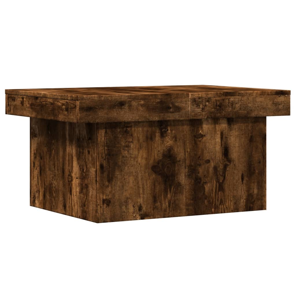 Salontafel 80x55x40 cm bewerkt hout gerookt eikenkleurig is nu te koop bij PeponiXL, paradijselijk wonen!