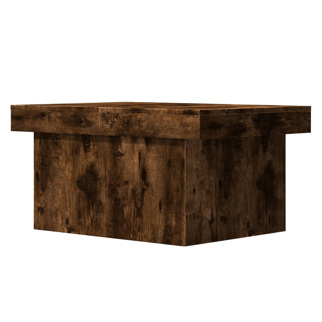 Salontafel 80x55x40 cm bewerkt hout gerookt eikenkleurig is nu te koop bij PeponiXL, paradijselijk wonen!
