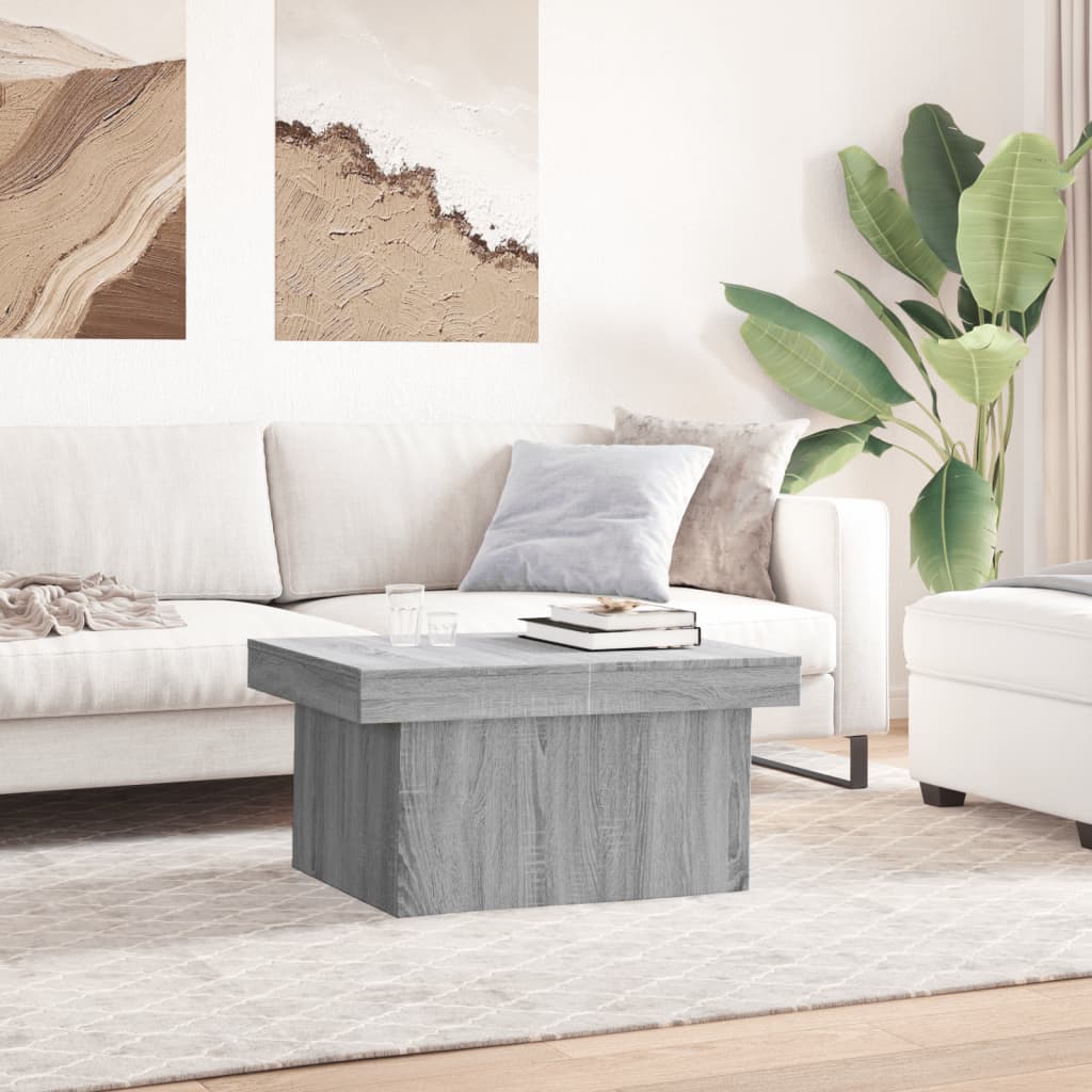Salontafel 80x55x40 cm bewerkt hout grijs sonoma eikenkleurig is nu te koop bij PeponiXL, paradijselijk wonen!