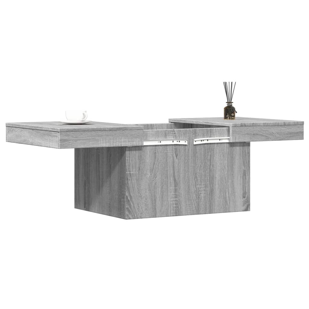 Salontafel 80x55x40 cm bewerkt hout grijs sonoma eikenkleurig is nu te koop bij PeponiXL, paradijselijk wonen!