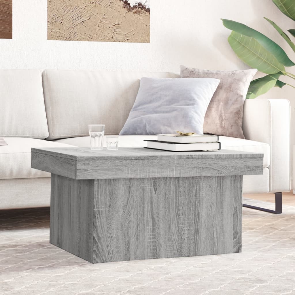 Salontafel 80x55x40 cm bewerkt hout grijs sonoma eikenkleurig is nu te koop bij PeponiXL, paradijselijk wonen!