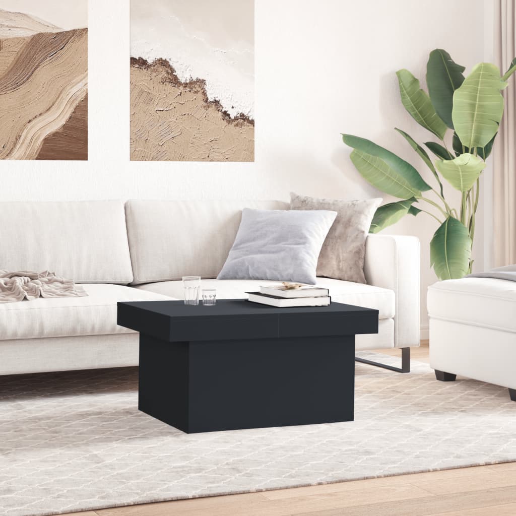 Salontafel 100x55x40 cm bewerkt hout zwart is nu te koop bij PeponiXL, paradijselijk wonen!
