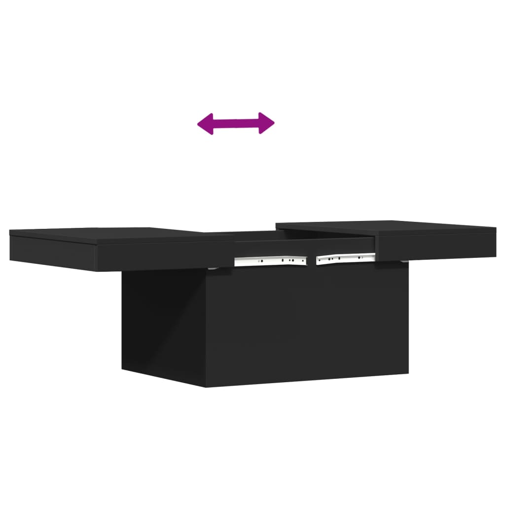 Salontafel 100x55x40 cm bewerkt hout zwart is nu te koop bij PeponiXL, paradijselijk wonen!