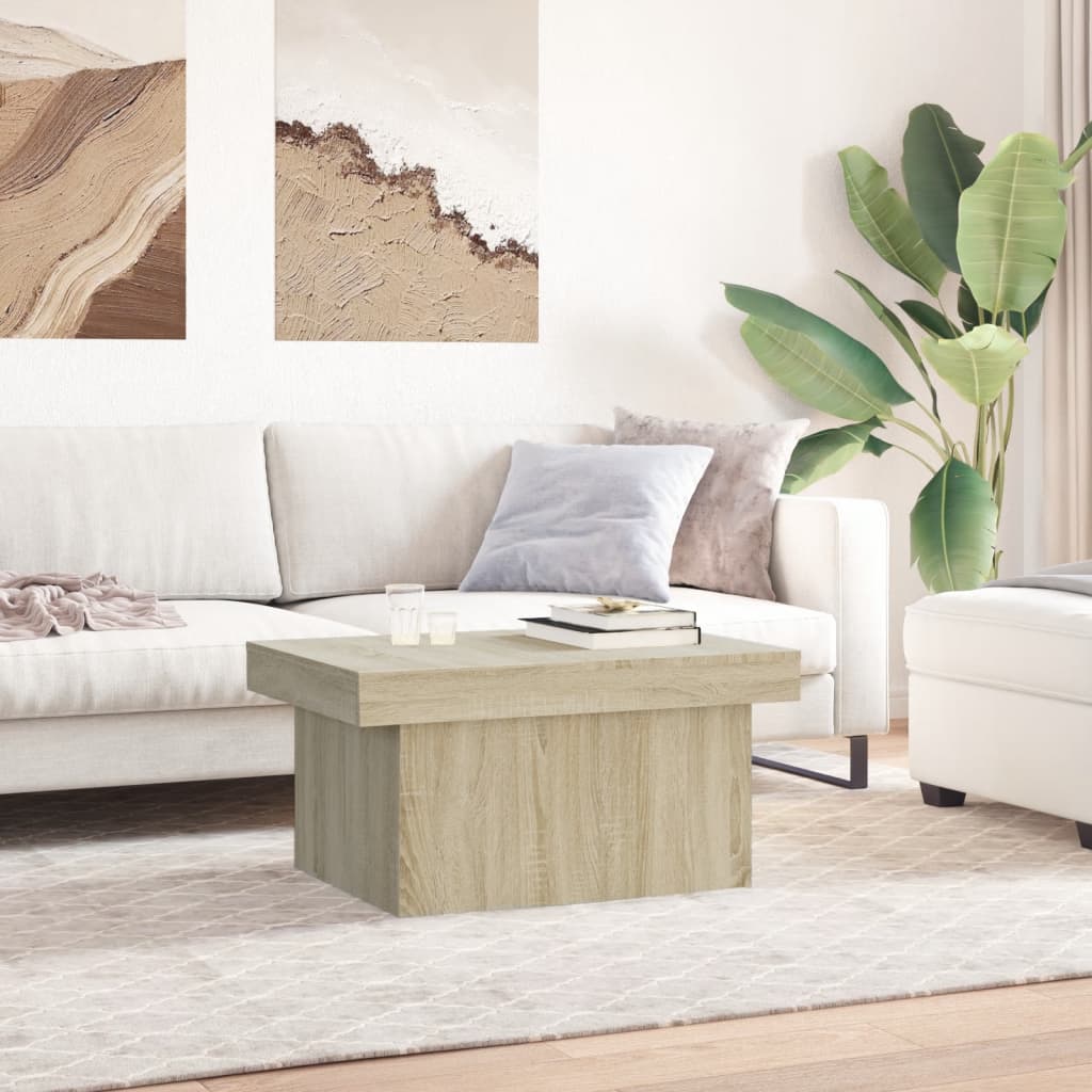 Salontafel 100x55x40 cm bewerkt hout sonoma eikenkleurig is nu te koop bij PeponiXL, paradijselijk wonen!
