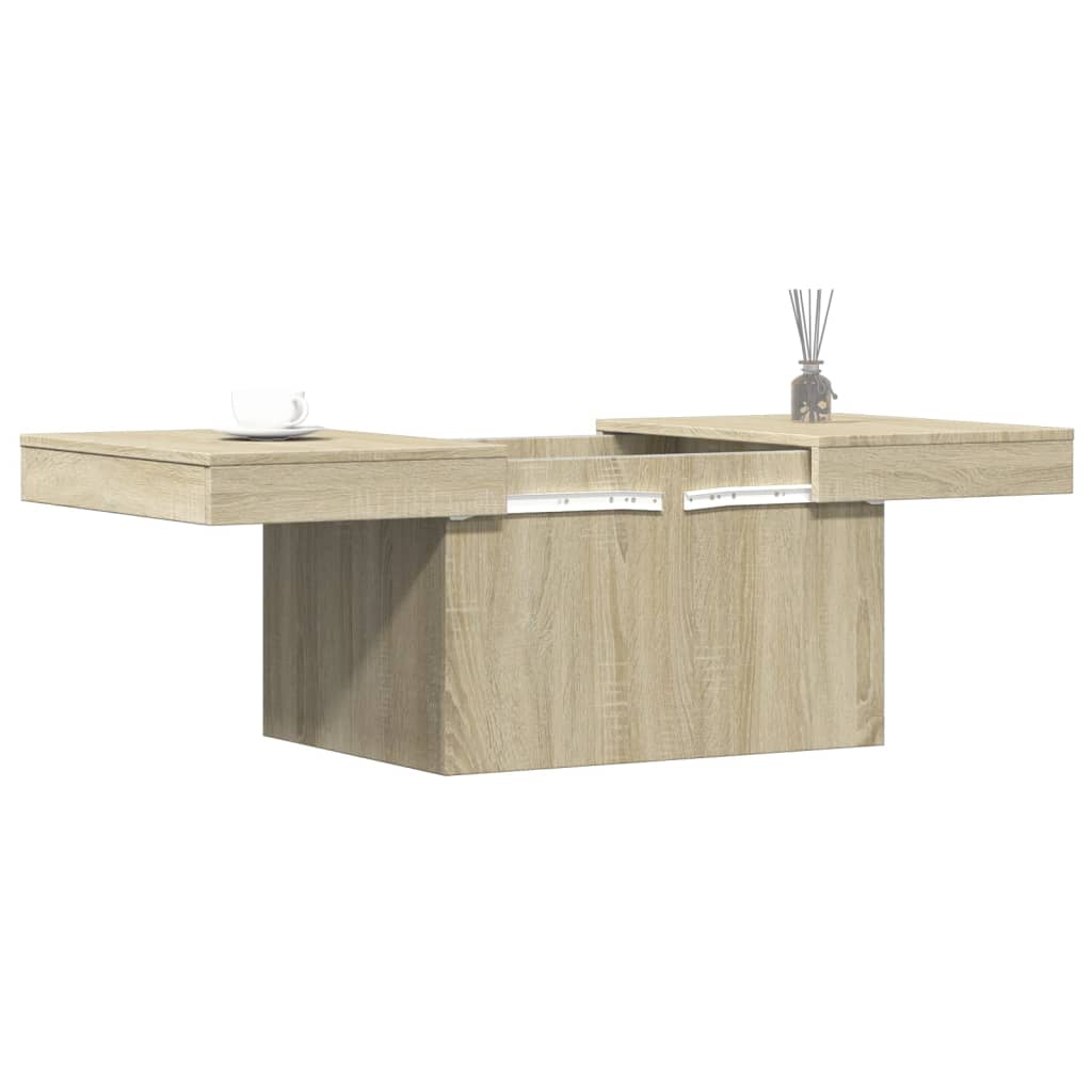 Salontafel 100x55x40 cm bewerkt hout sonoma eikenkleurig is nu te koop bij PeponiXL, paradijselijk wonen!