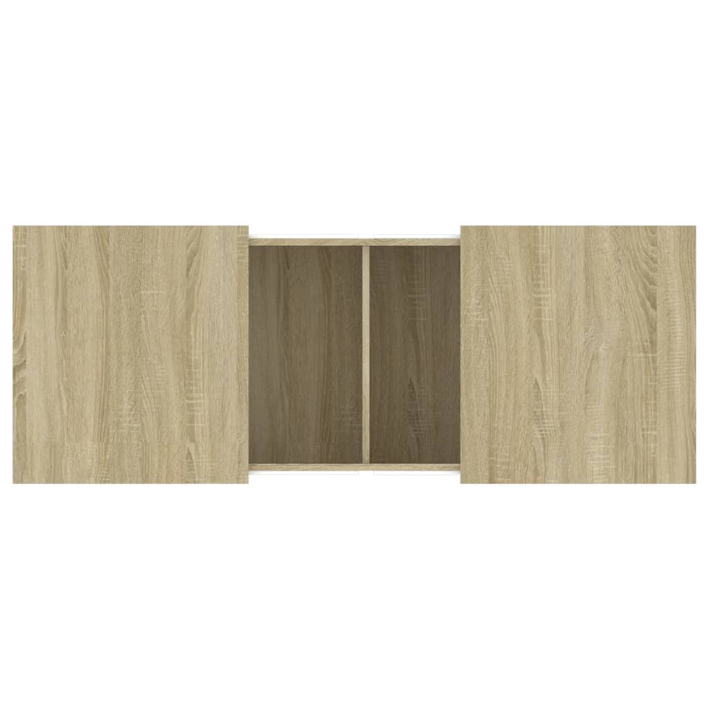 Salontafel 100x55x40 cm bewerkt hout sonoma eikenkleurig is nu te koop bij PeponiXL, paradijselijk wonen!