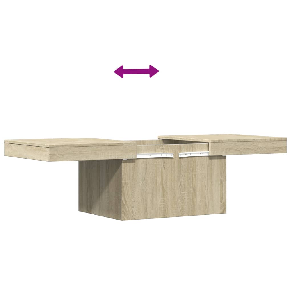 Salontafel 100x55x40 cm bewerkt hout sonoma eikenkleurig is nu te koop bij PeponiXL, paradijselijk wonen!