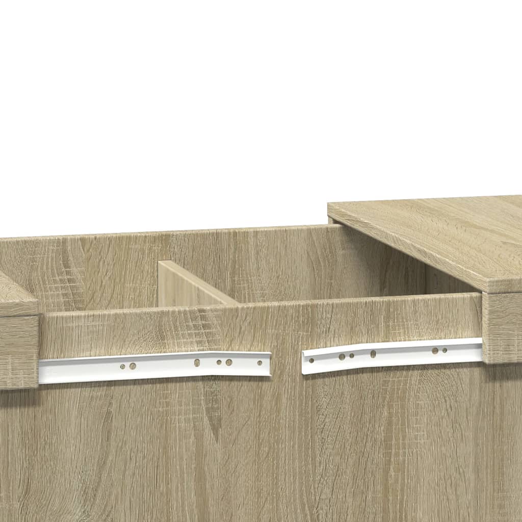 Salontafel 100x55x40 cm bewerkt hout sonoma eikenkleurig is nu te koop bij PeponiXL, paradijselijk wonen!