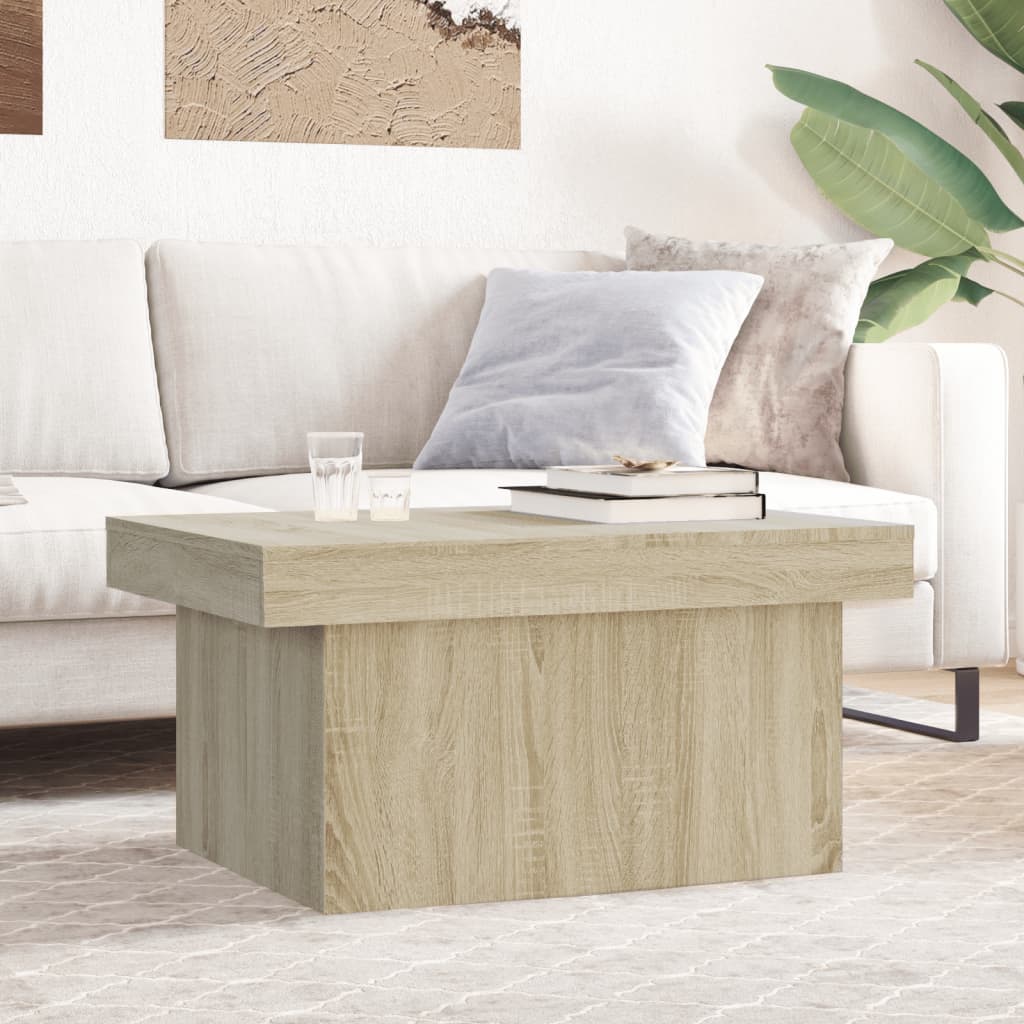 Salontafel 100x55x40 cm bewerkt hout sonoma eikenkleurig is nu te koop bij PeponiXL, paradijselijk wonen!