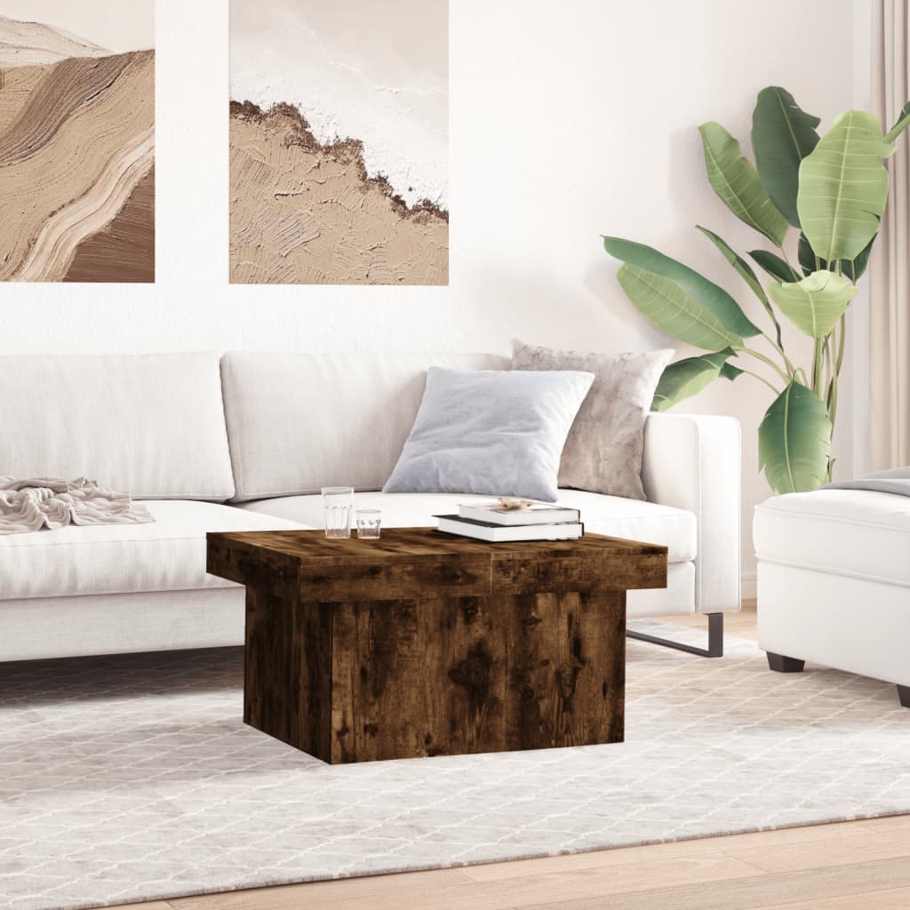 Salontafel 100x55x40 cm bewerkt hout gerookt eikenkleurig is nu te koop bij PeponiXL, paradijselijk wonen!