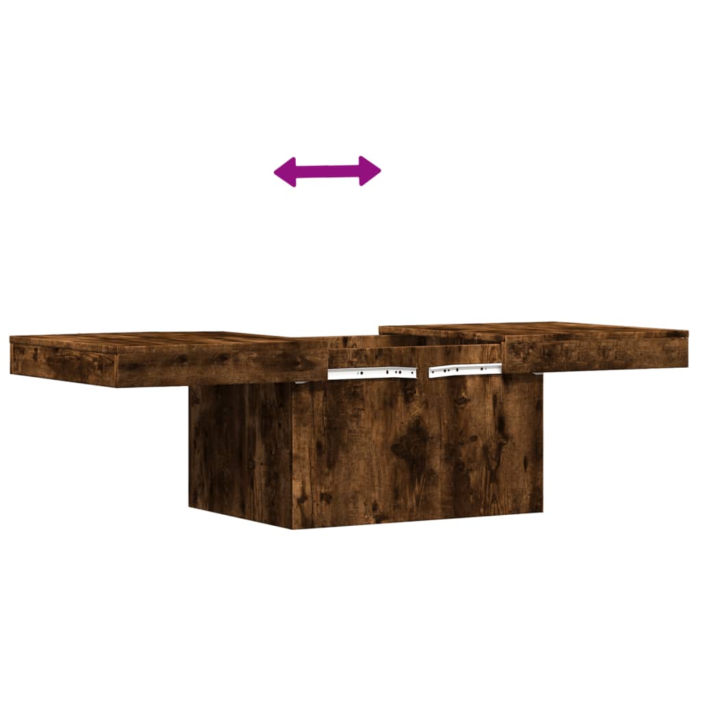 Salontafel 100x55x40 cm bewerkt hout gerookt eikenkleurig is nu te koop bij PeponiXL, paradijselijk wonen!