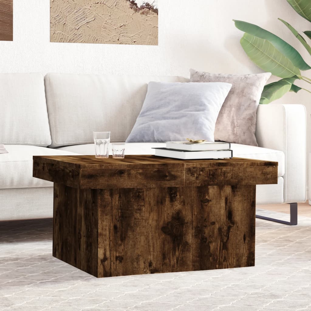 Salontafel 100x55x40 cm bewerkt hout gerookt eikenkleurig is nu te koop bij PeponiXL, paradijselijk wonen!