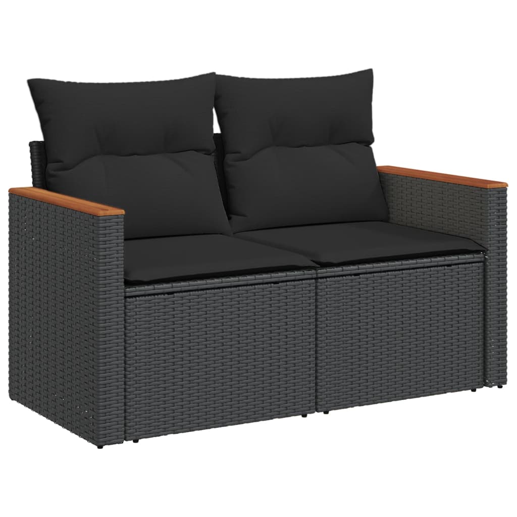 7-delige Loungeset met kussens poly rattan zwart is nu te koop bij PeponiXL, paradijselijk wonen!