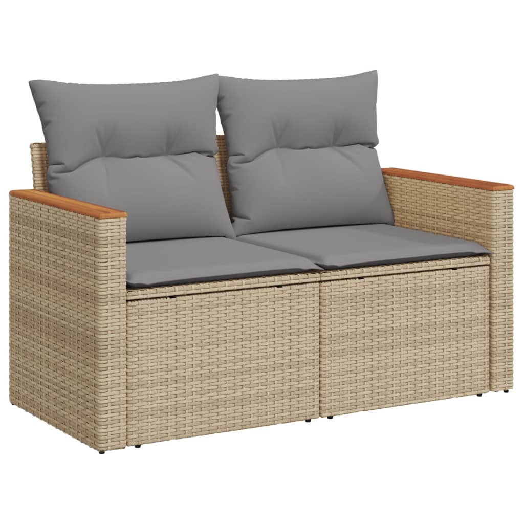 8-delige Loungeset met kussens poly rattan gemengd beige is nu te koop bij PeponiXL, paradijselijk wonen!