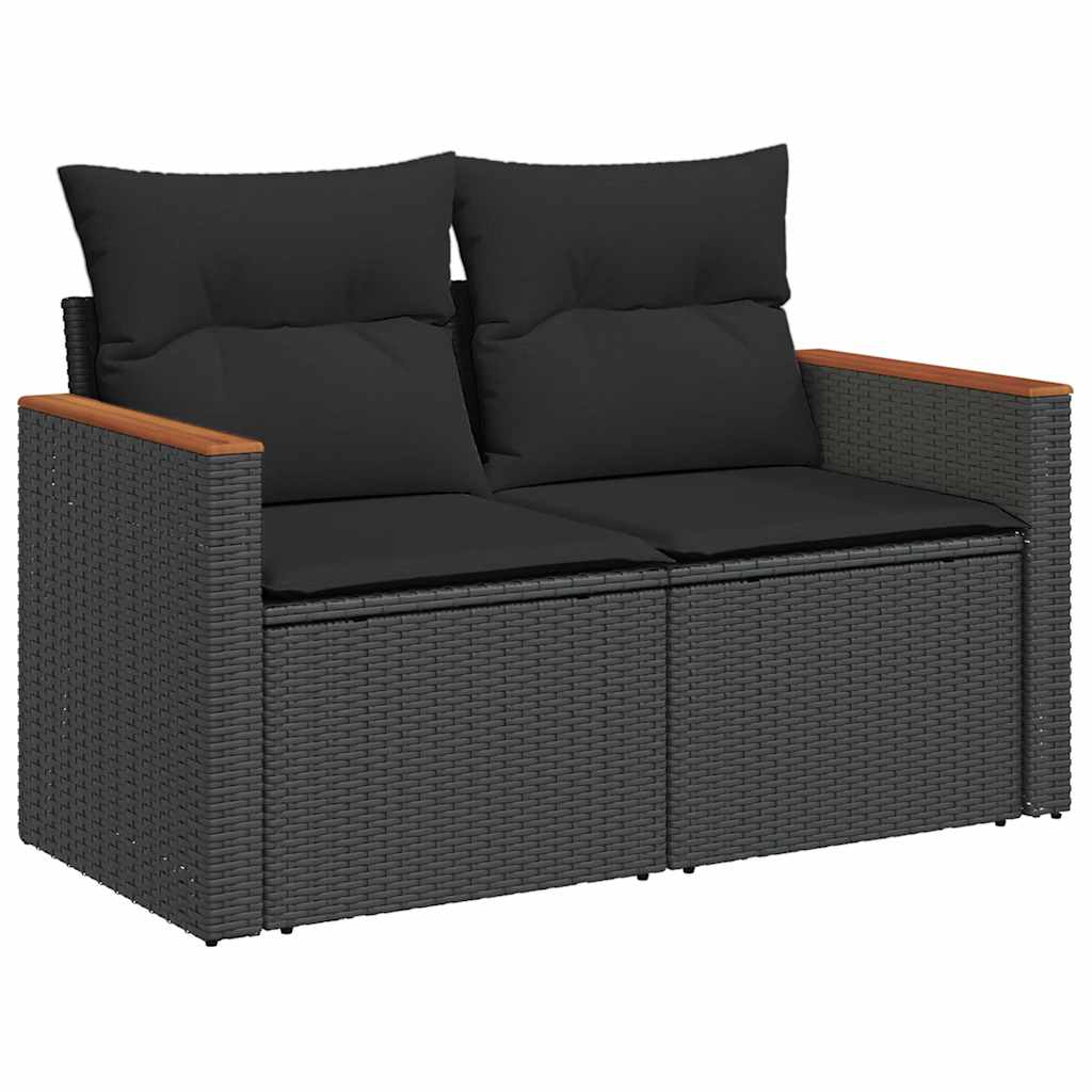 10-delige Loungeset met kussens poly rattan zwart is nu te koop bij PeponiXL, paradijselijk wonen!