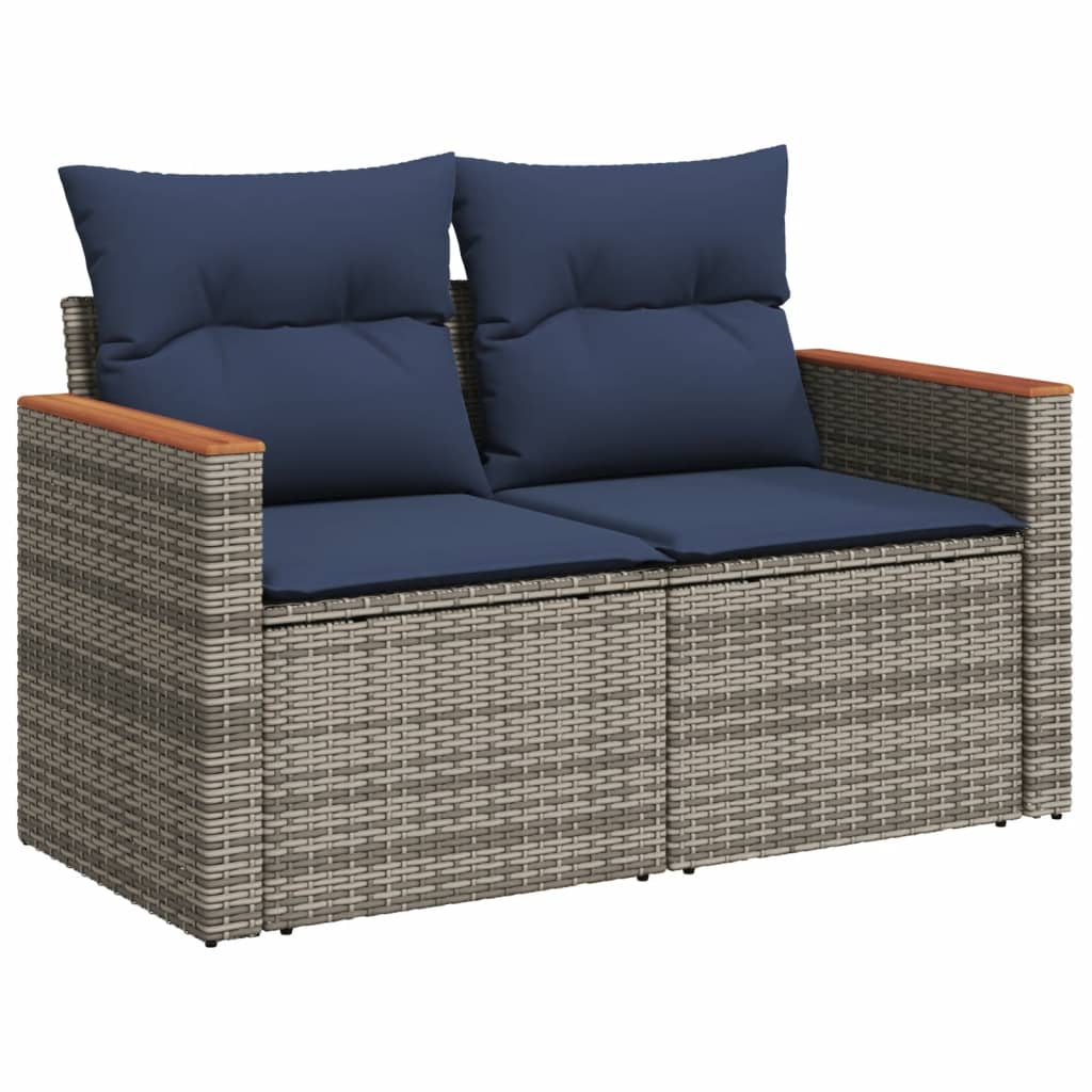 11-delige tuinbankset met kussens, grijs polyrotan is nu te koop bij PeponiXL, paradijselijk wonen!