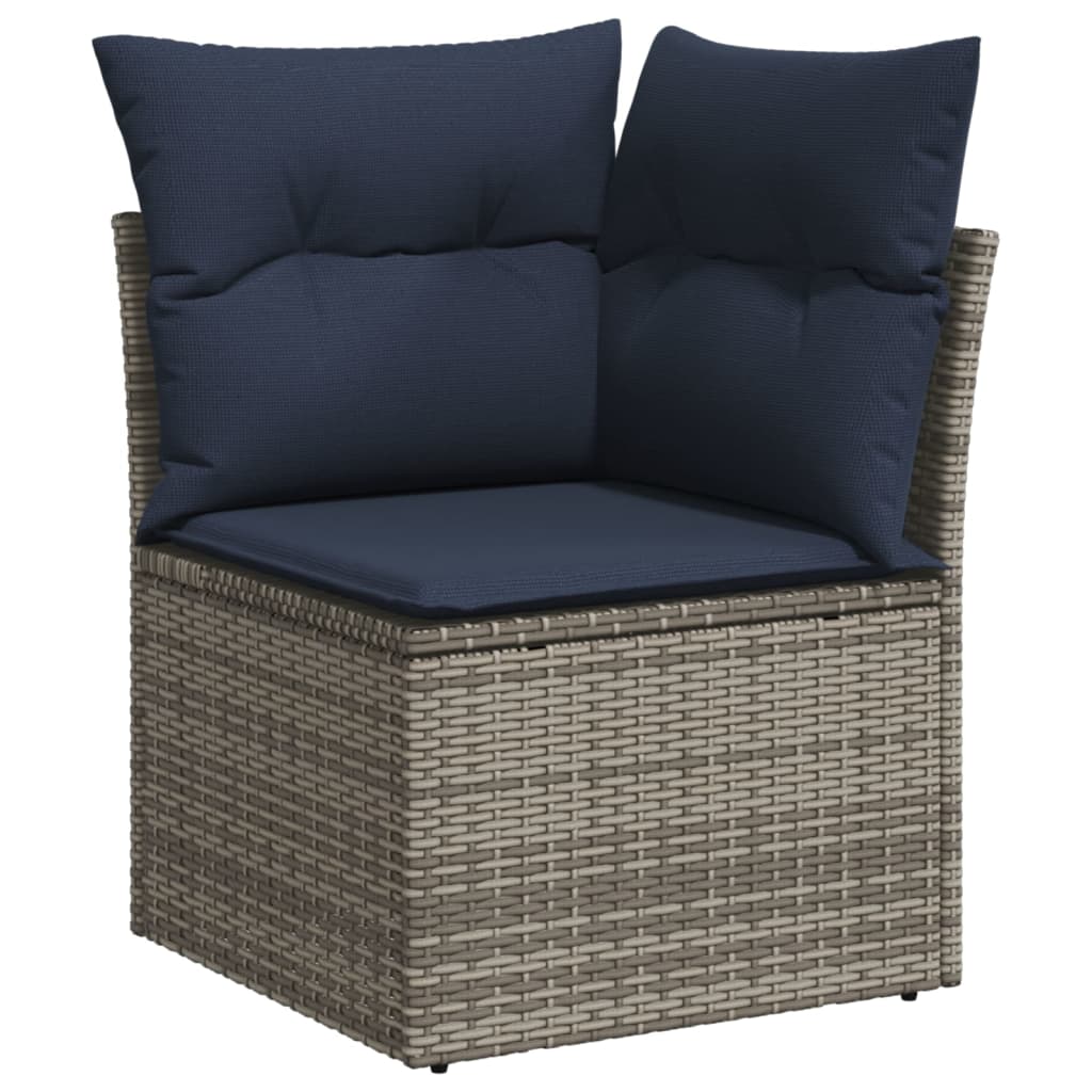 13-delige tuinbankset met kussens, grijs polyrotan is nu te koop bij PeponiXL, paradijselijk wonen!