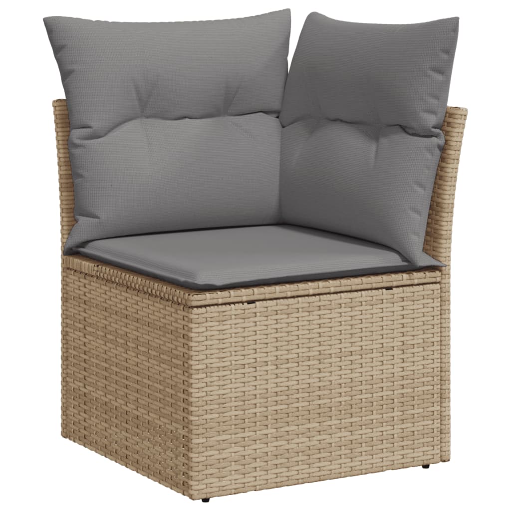 14-delige Loungeset met kussens poly rattan gemengd beige is nu te koop bij PeponiXL, paradijselijk wonen!