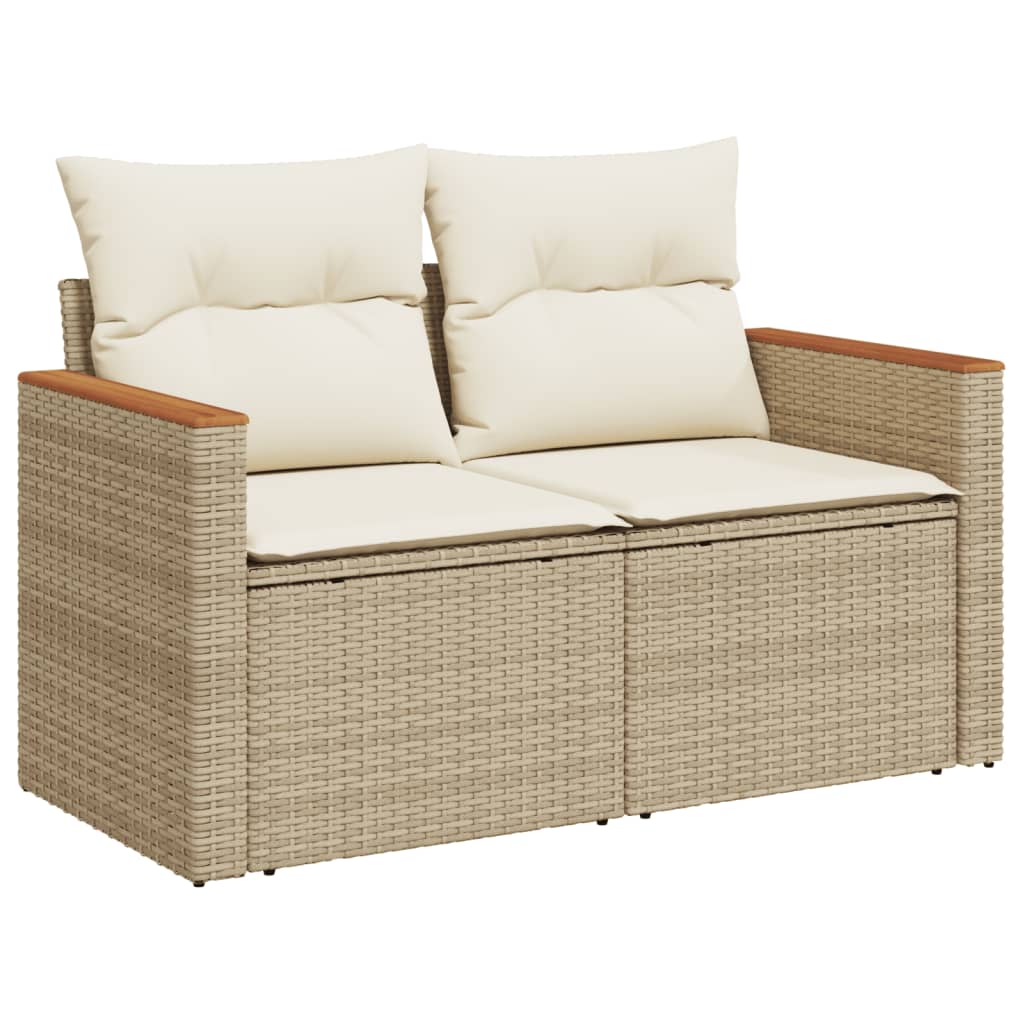 9-delige Loungeset met kussens poly rattan beige is nu te koop bij PeponiXL, paradijselijk wonen!