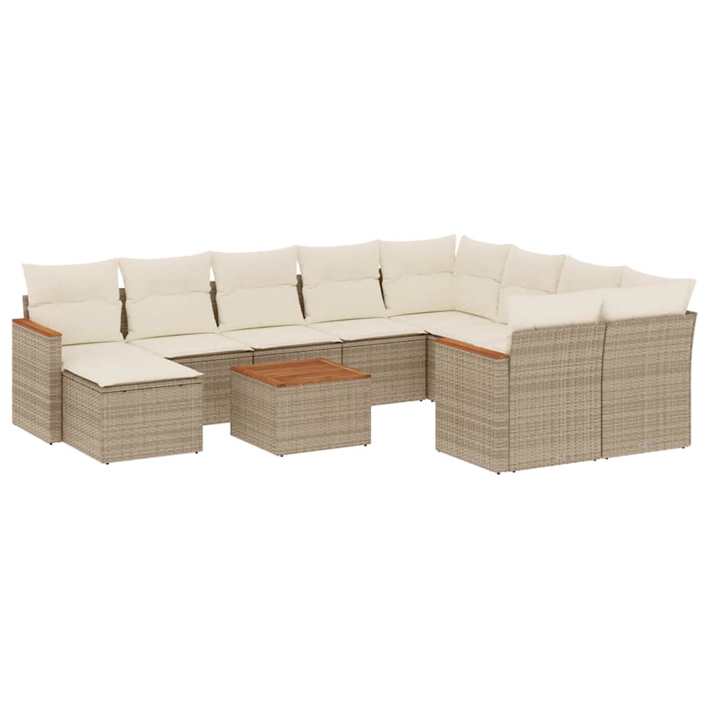 11-delige Tuinset met kussens poly rattan beige is nu te koop bij PeponiXL, paradijselijk wonen!